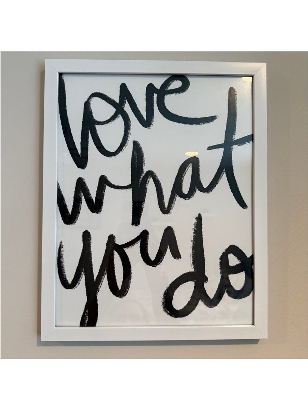Love What You Do Framed Print White Blue